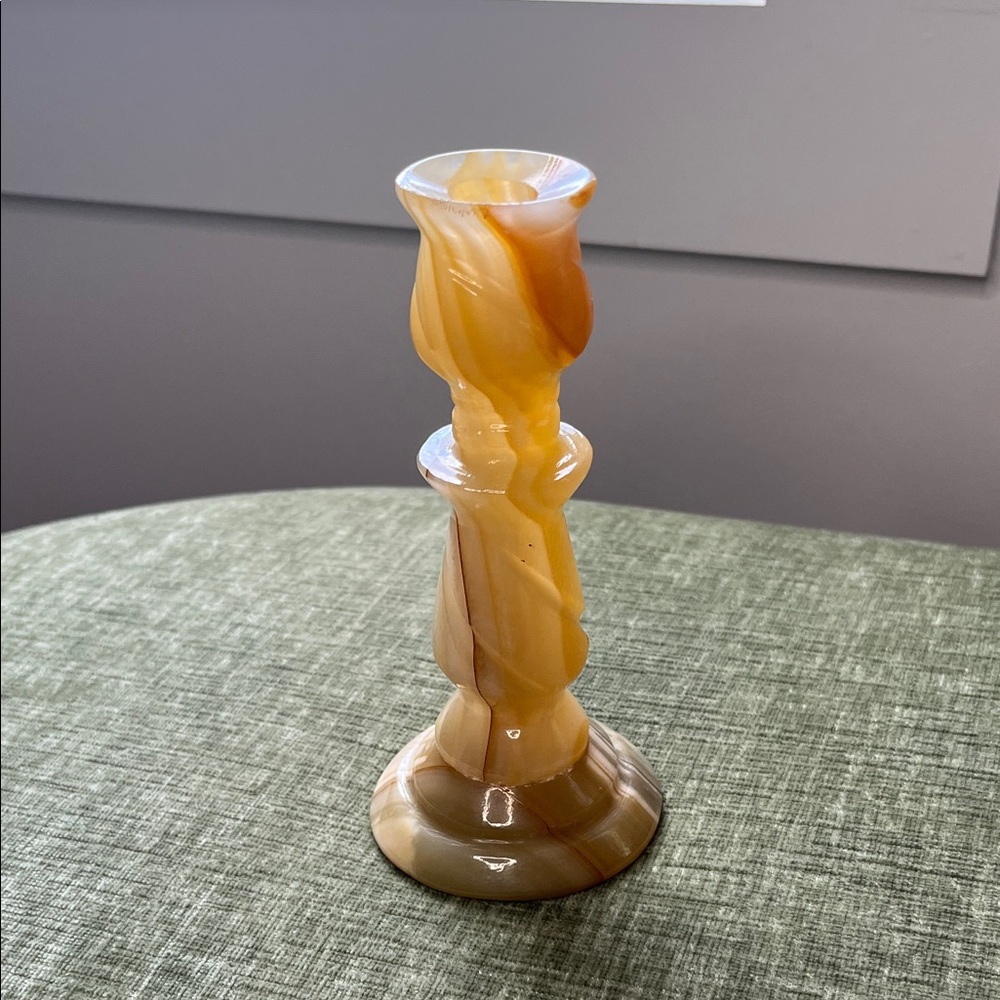 Alabaster Vintage Candle Holder